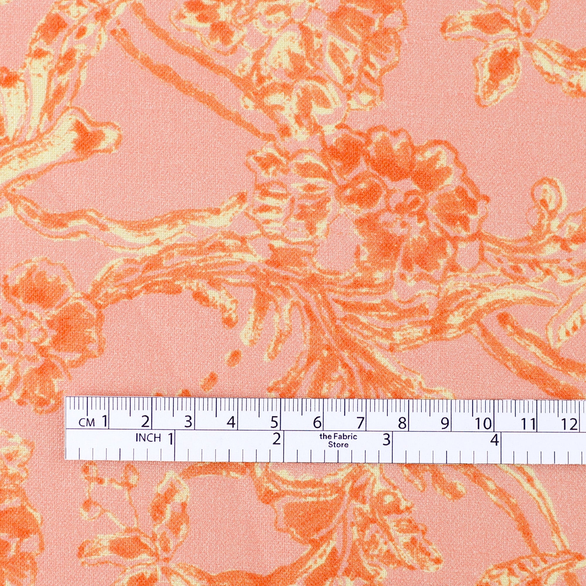 Renaissance Foliage Linen - Peach