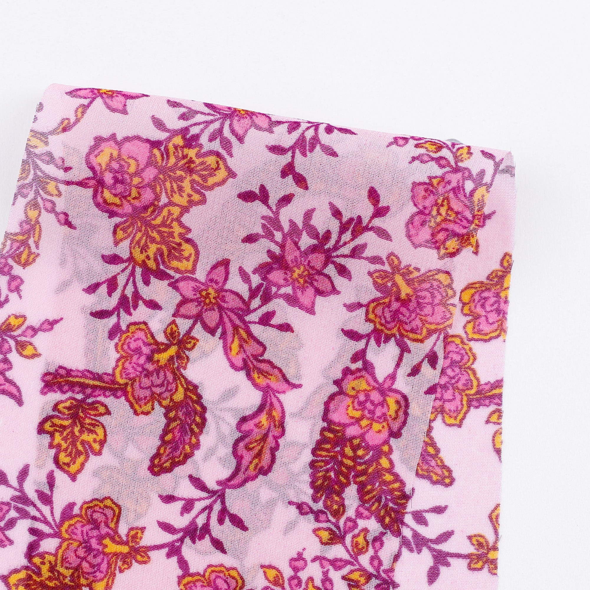 Flowering Vine Silk Georgette - Pink