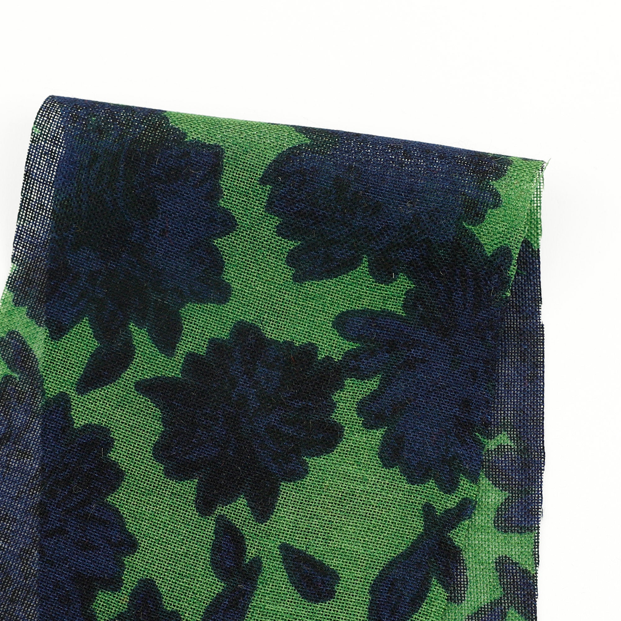 Floral Wool Gauze - Blue / Green