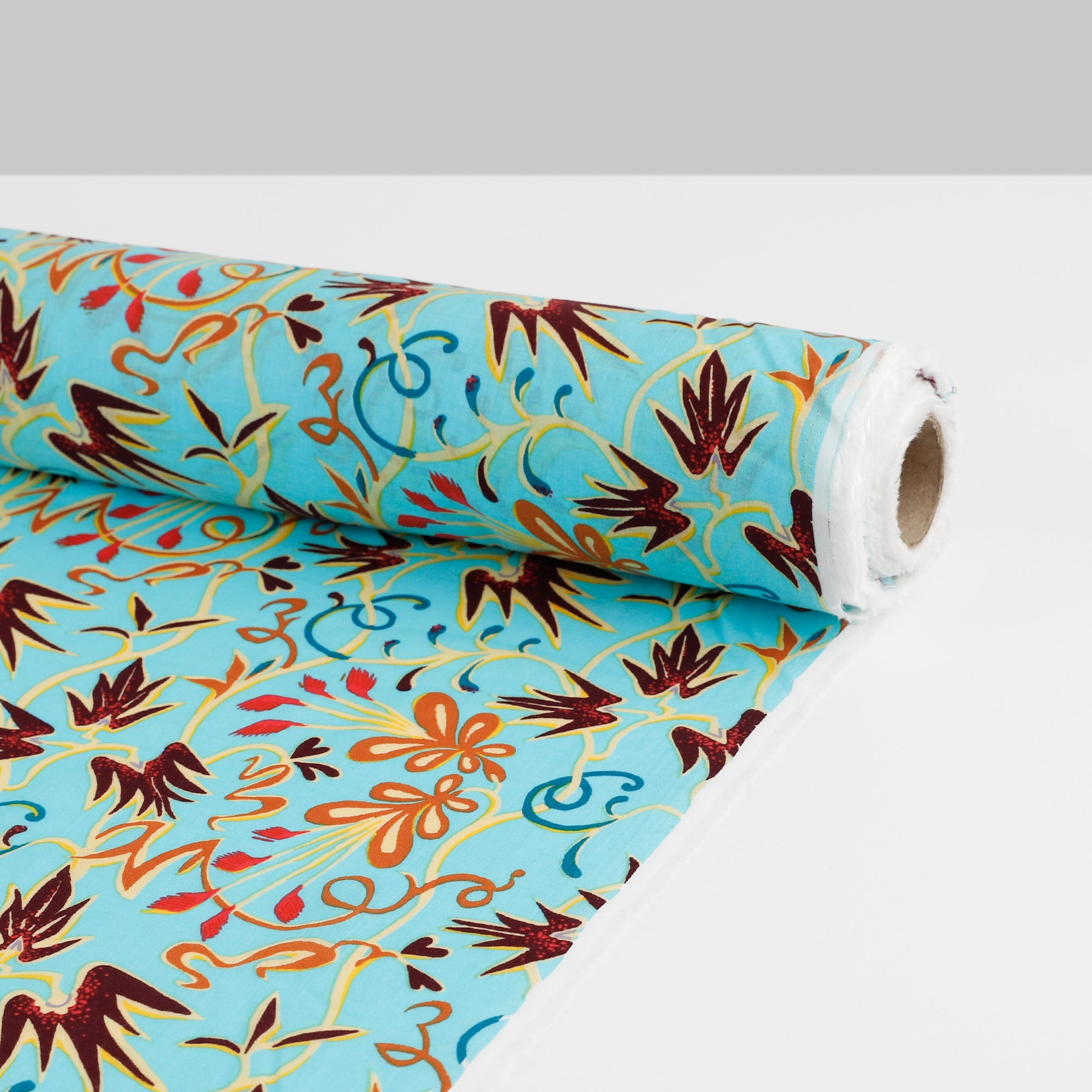 Whimsy Flourish Cotton Voile - Aqua