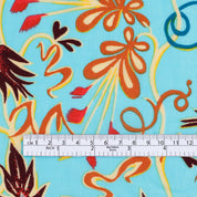 Whimsy Flourish Cotton Voile - Aqua
