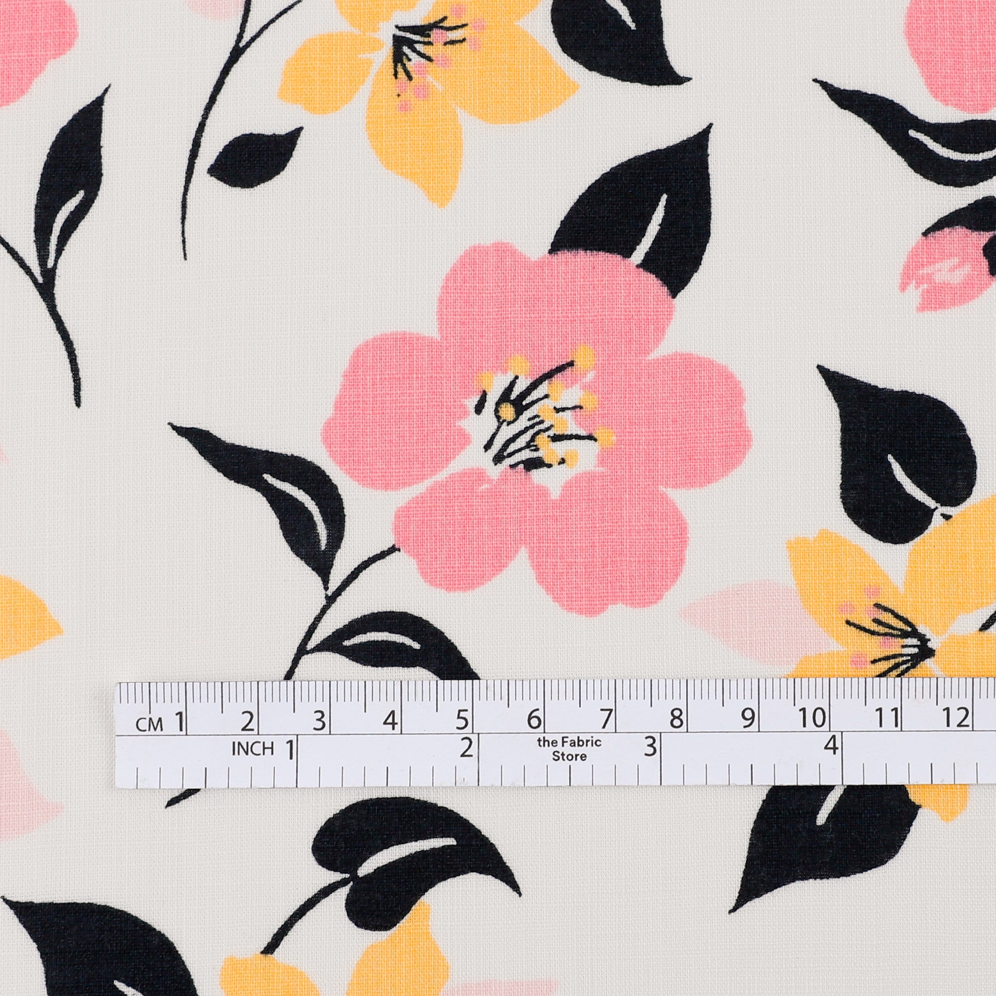 Camelia Slubby Cotton - Pink / Yellow
