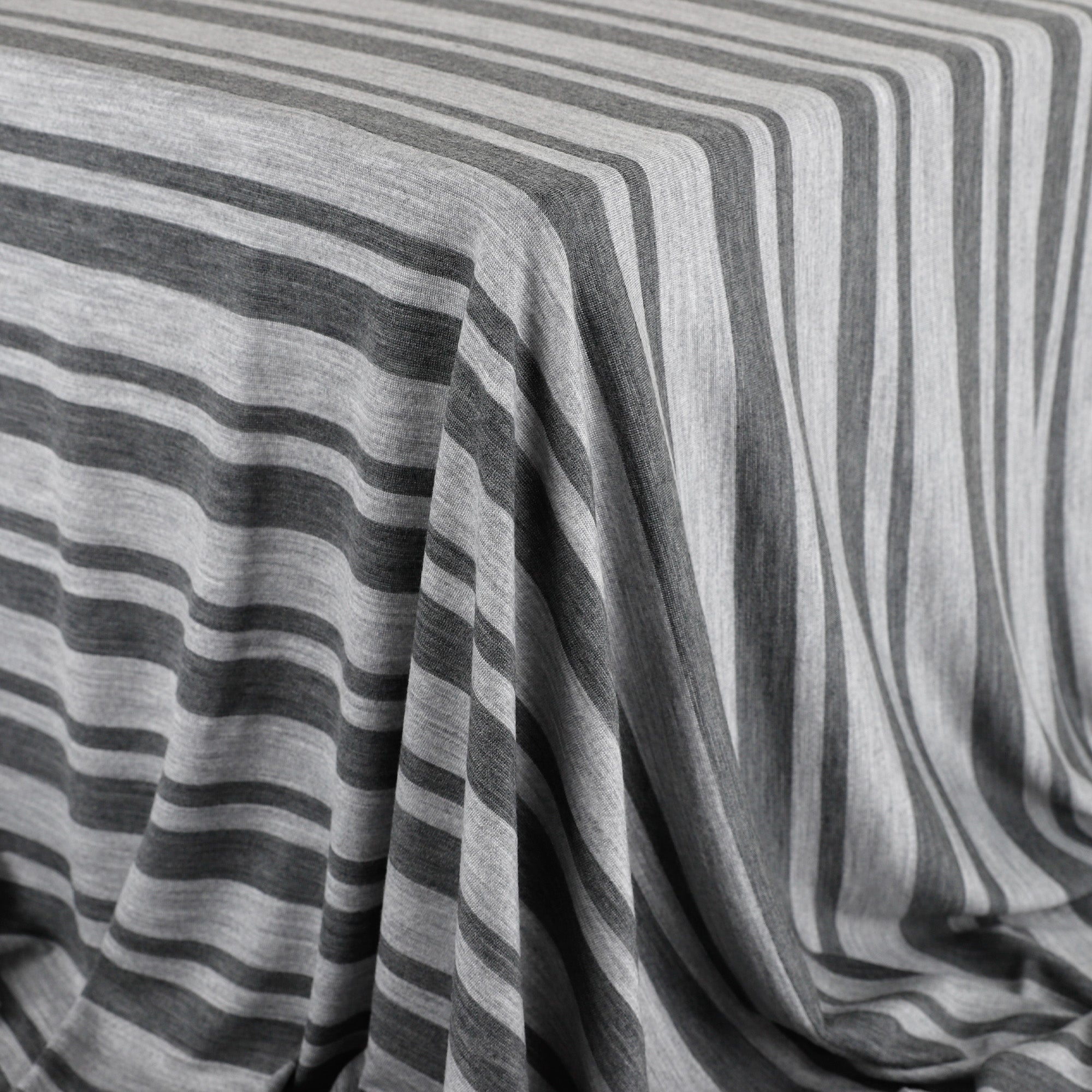 Pure Merino Jersey Stripe - Grey