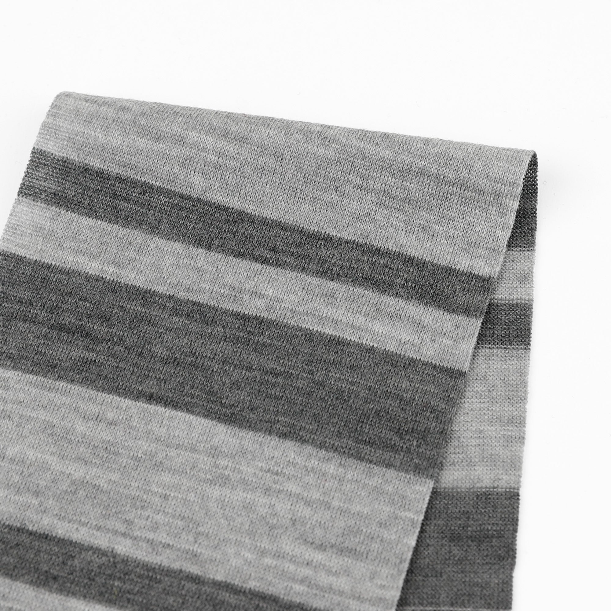 Pure Merino Jersey Stripe - Grey