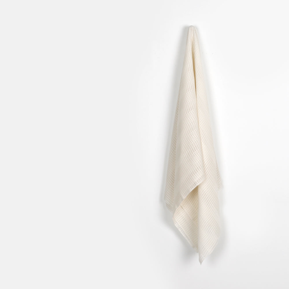 Sheer Check Silk - Warm Ivory