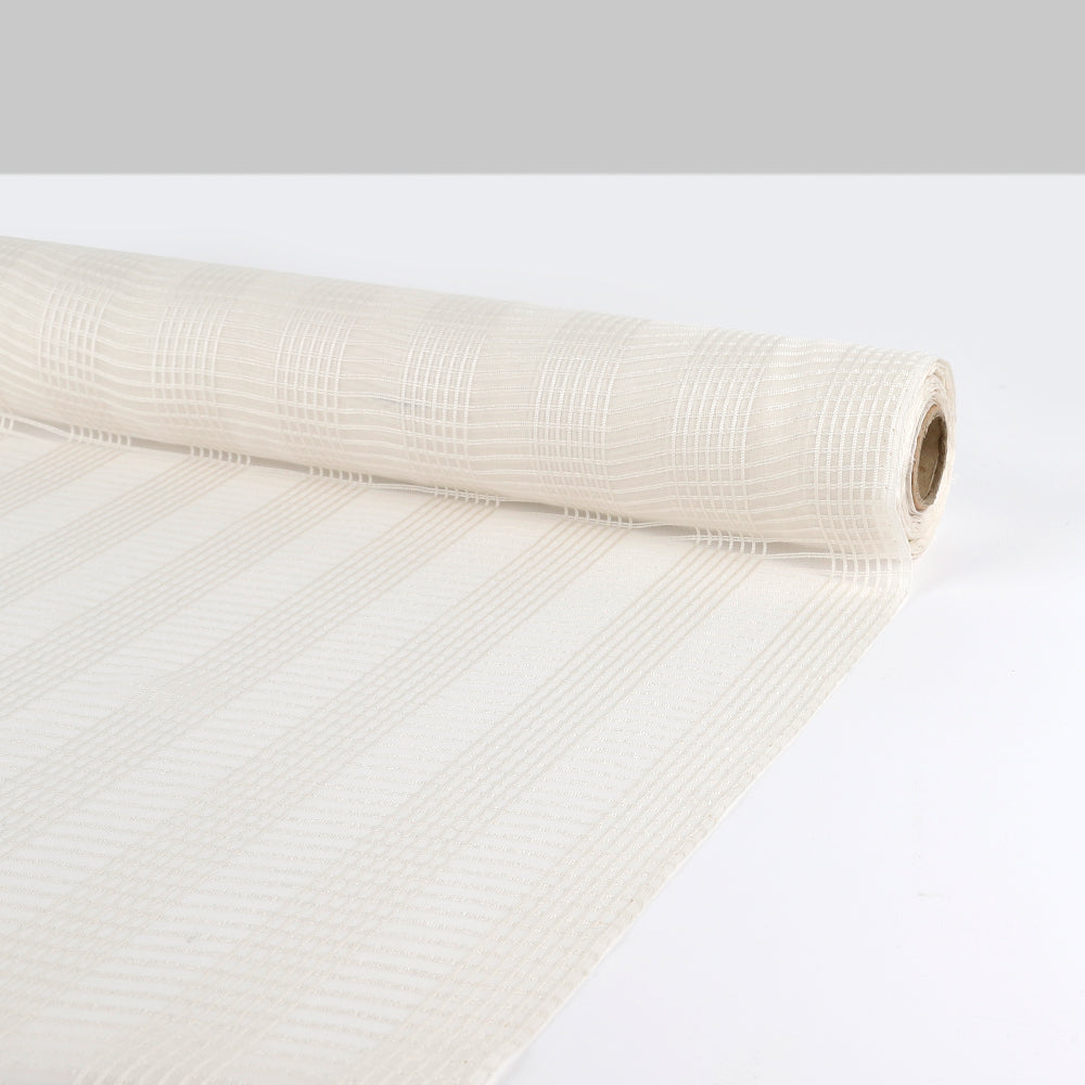 Sheer Check Silk - Warm Ivory
