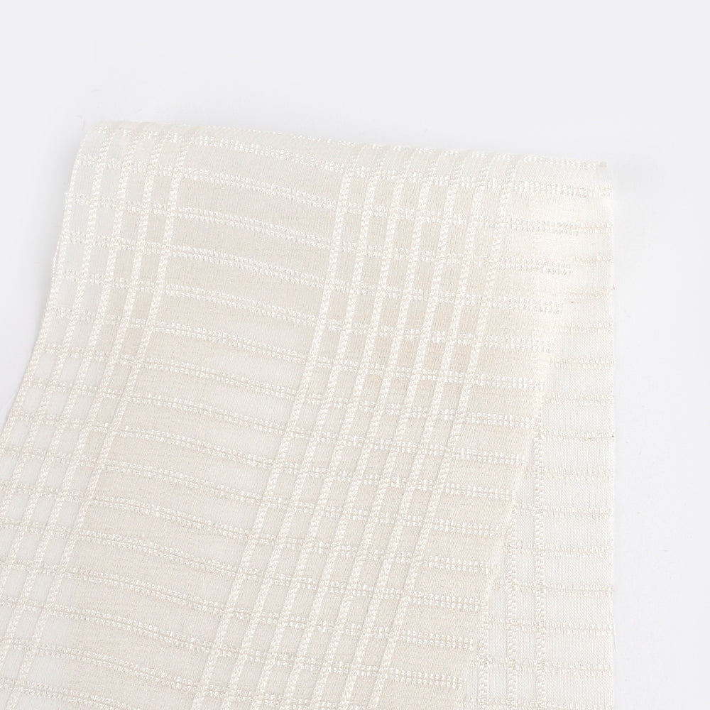 Sheer Check Silk - Warm Ivory