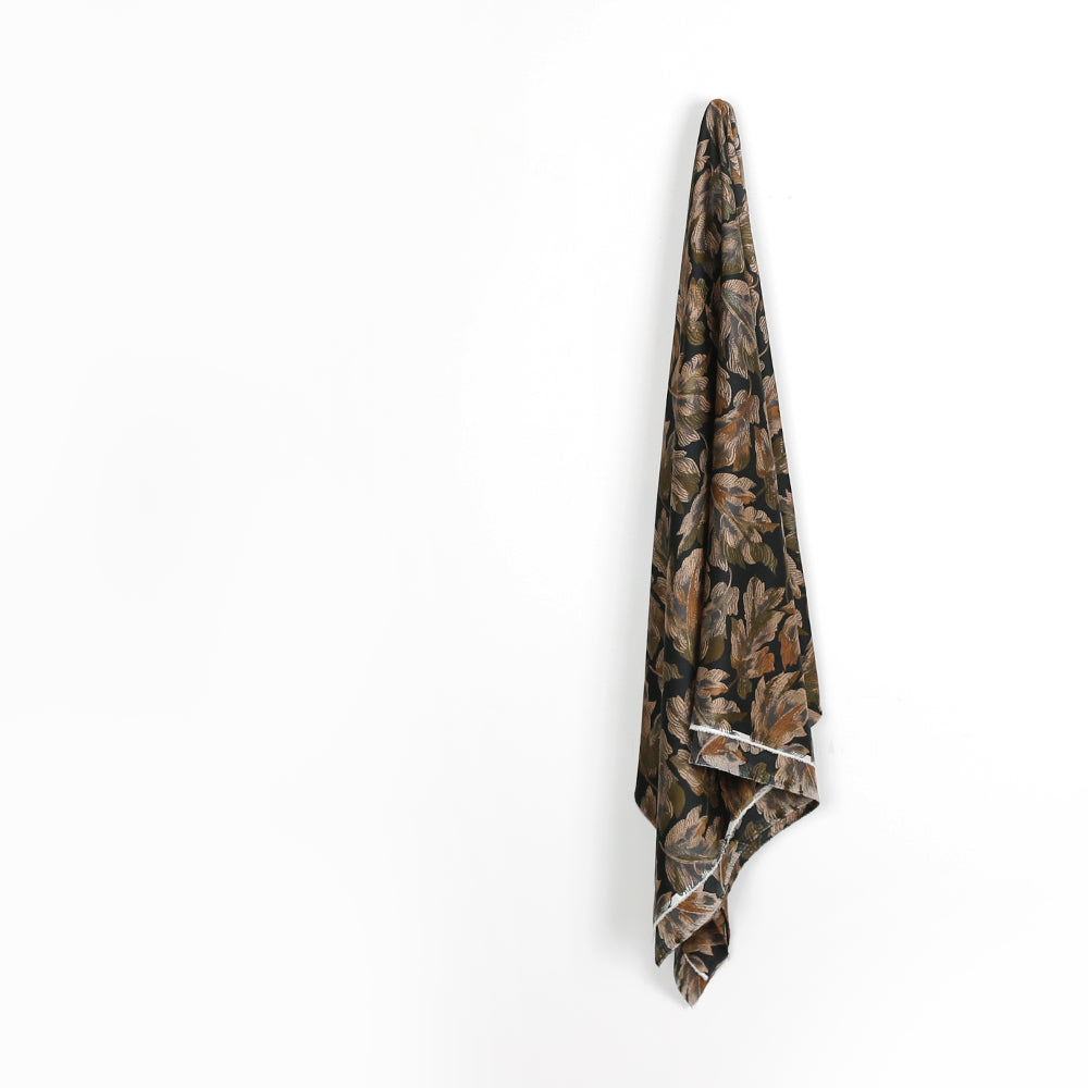 Autumn Leaves Poly Satin - Brown