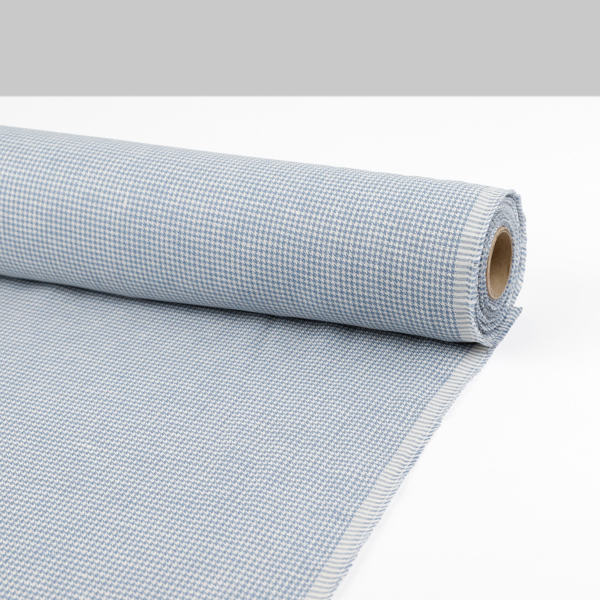 Small Houndstooth Linen - Wedgewood