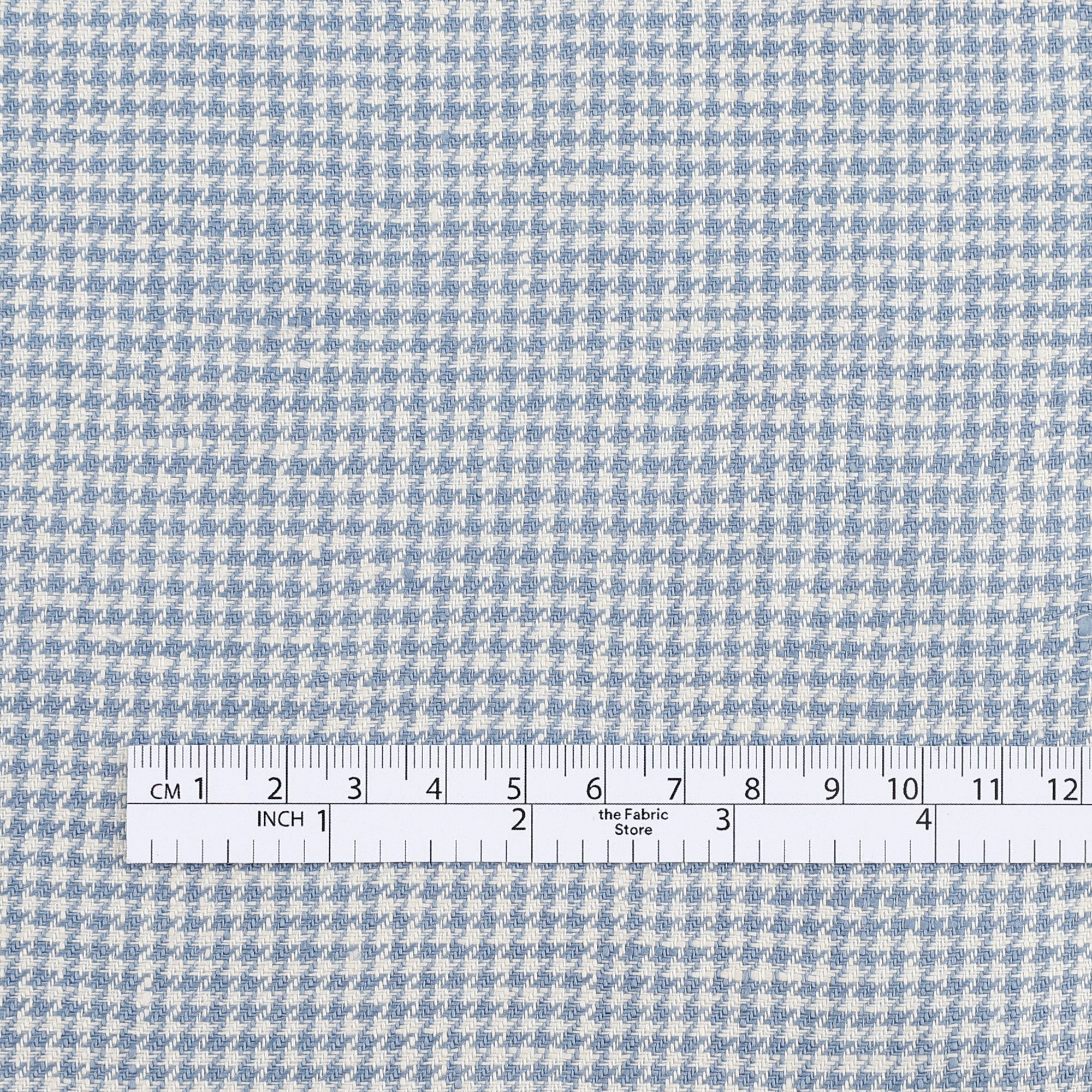 Small Houndstooth Linen - Wedgewood