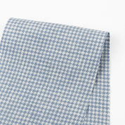 Small Houndstooth Linen - Wedgewood