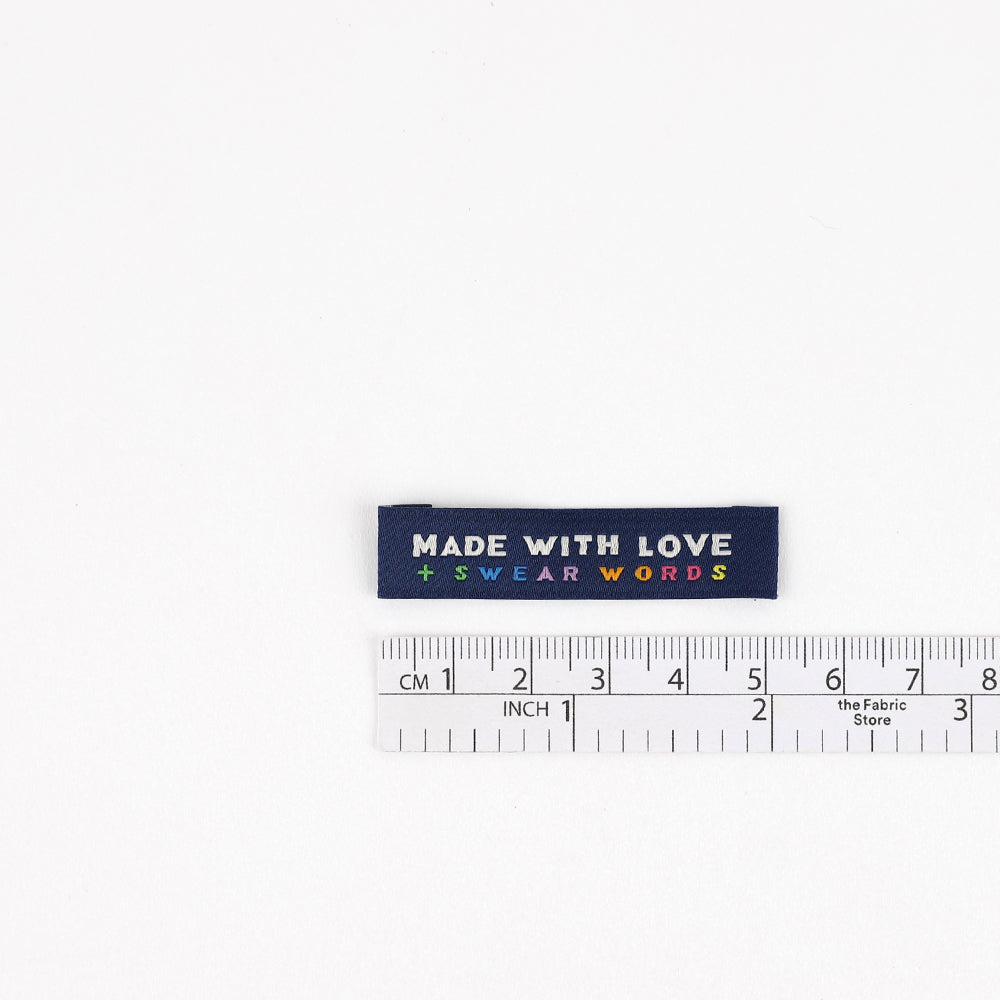 KATM Woven Labels - Made With Love And Swear Words