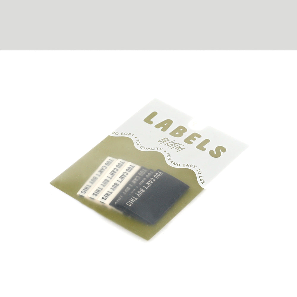 KATM Woven Labels - You Can't Buy This (Black & Cream)
