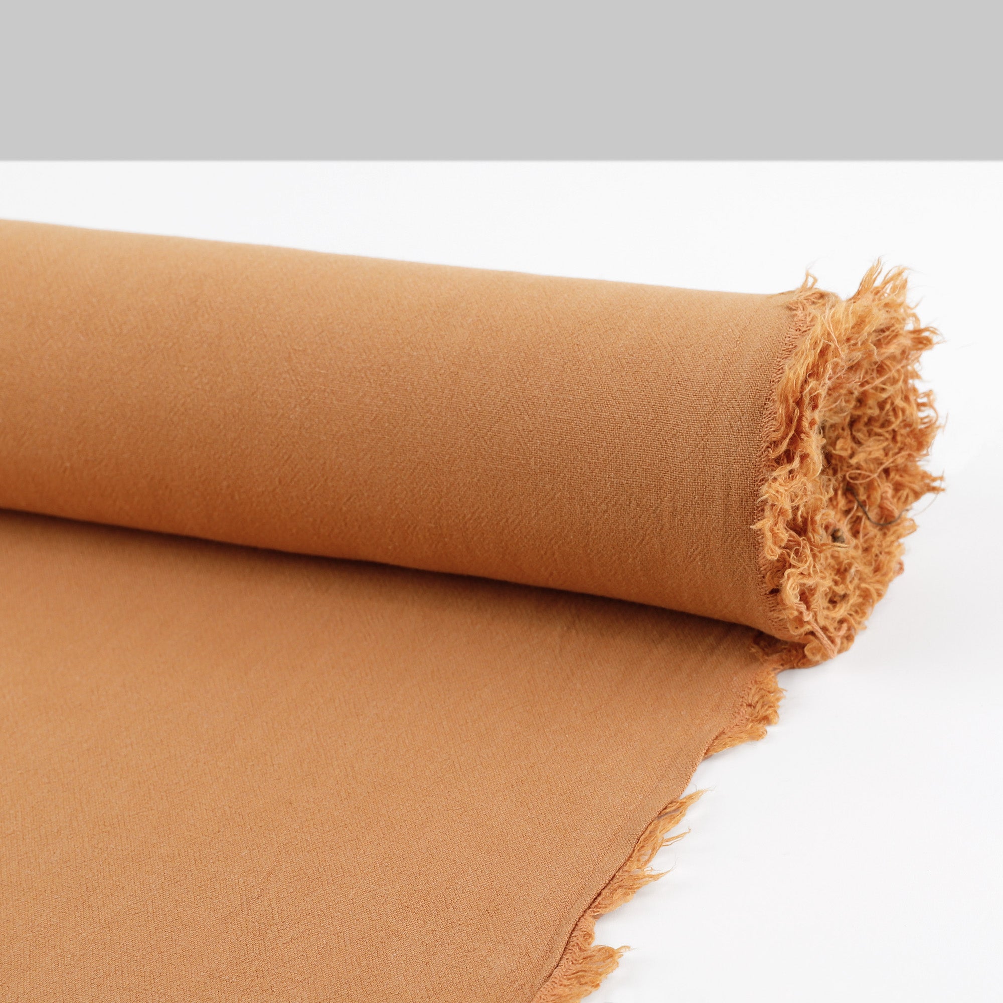 Slubby Linen / Rayon Crepe - Gingerbread