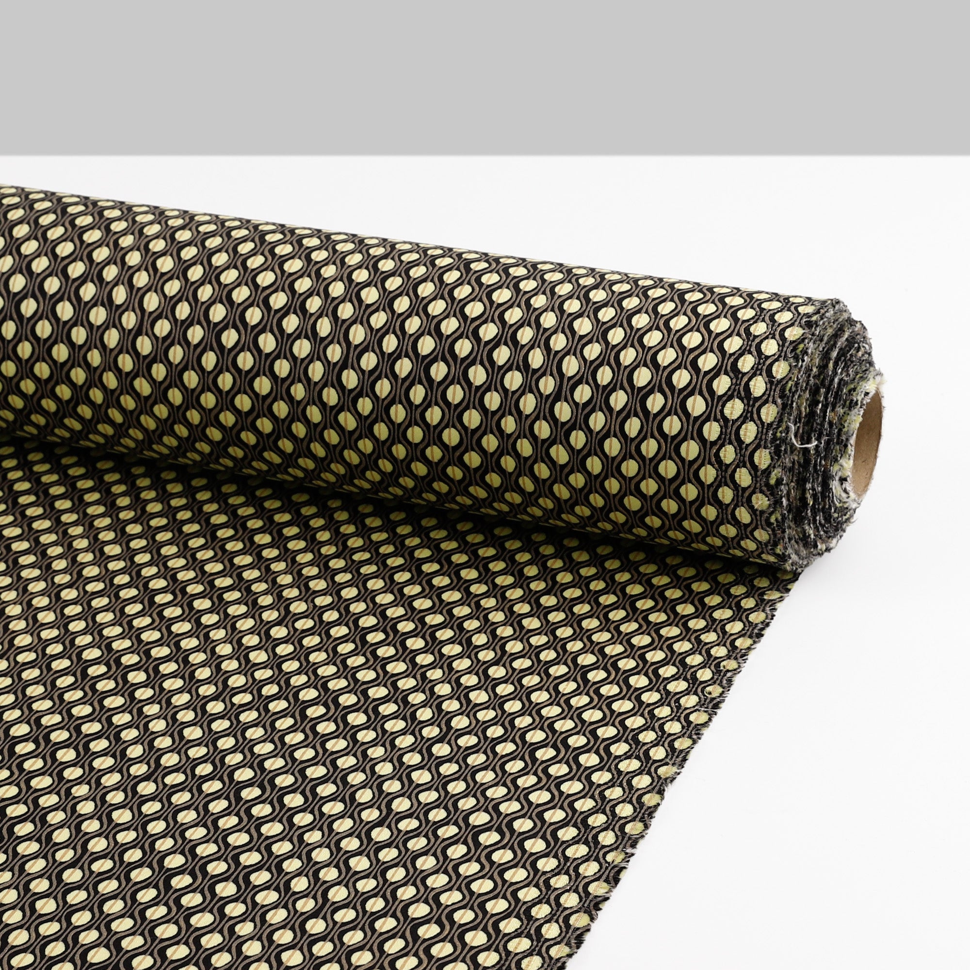 Line Dot Stretch Cotton - Black