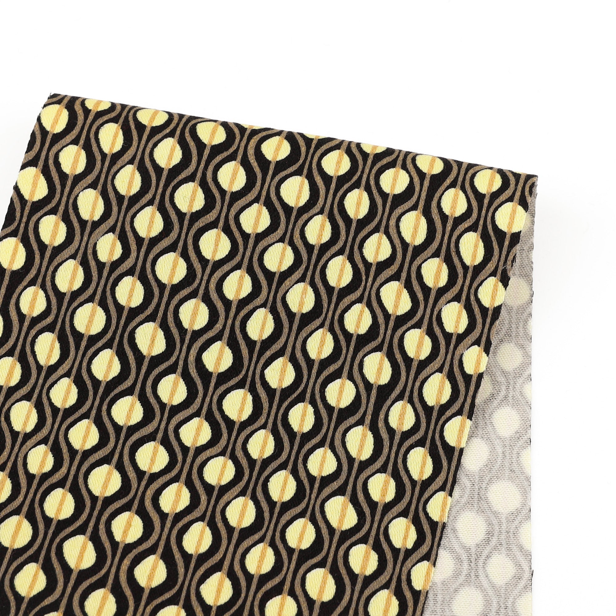 Line Dot Stretch Cotton - Black