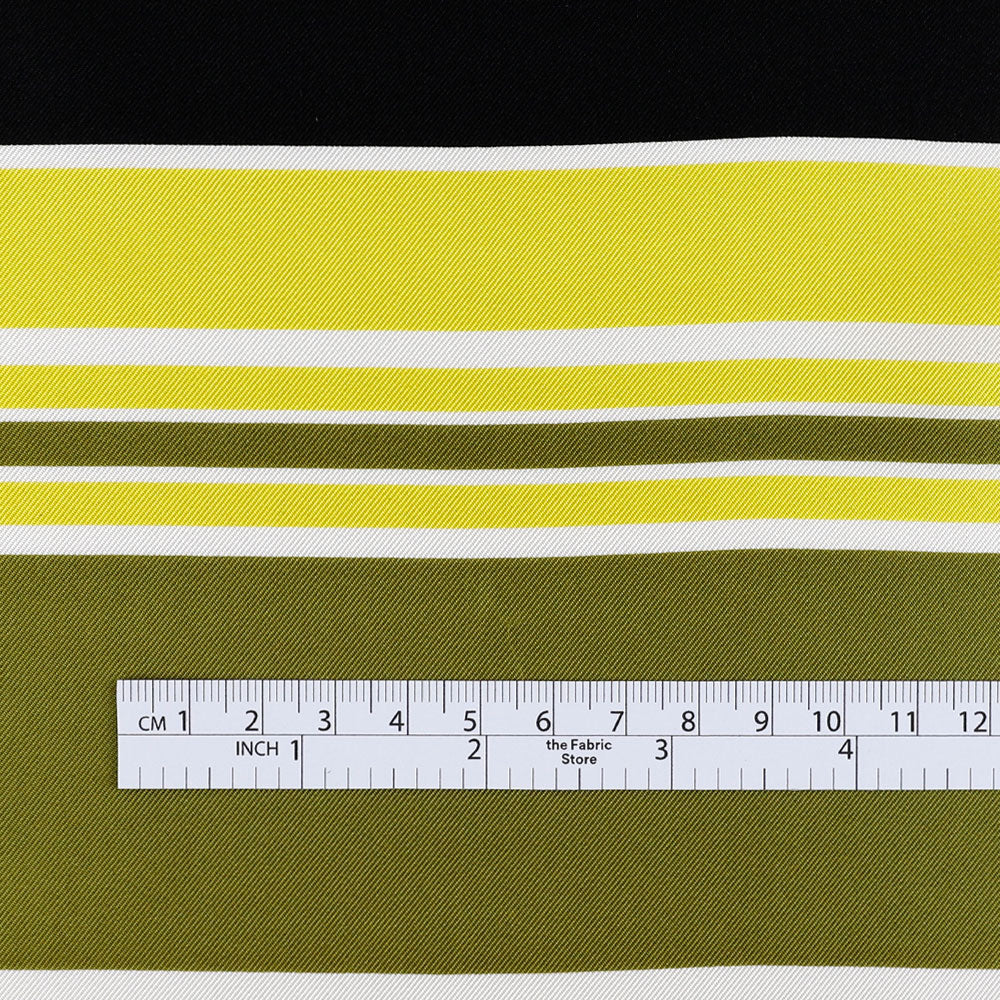 Multi Stripe Silk Twill Lining - Herb Garden