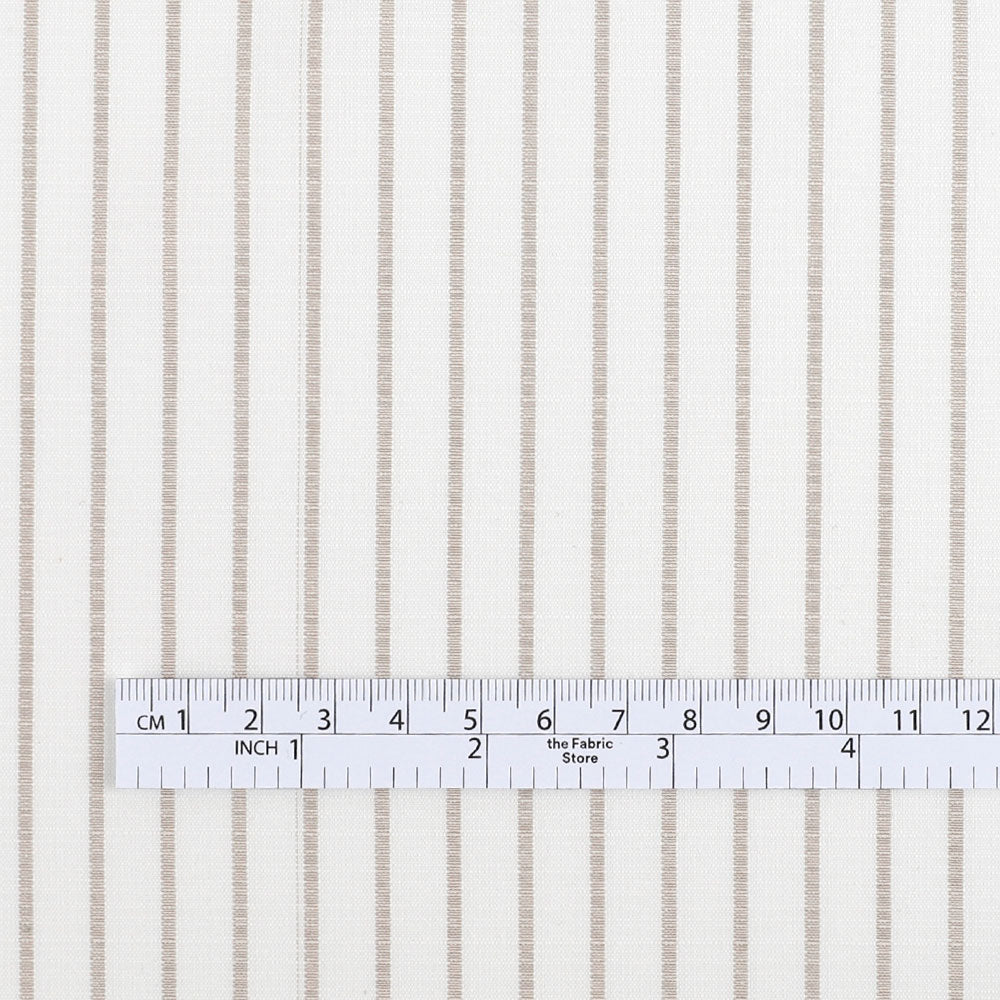 Music Stripe Slubby Cotton / Poly - Beige