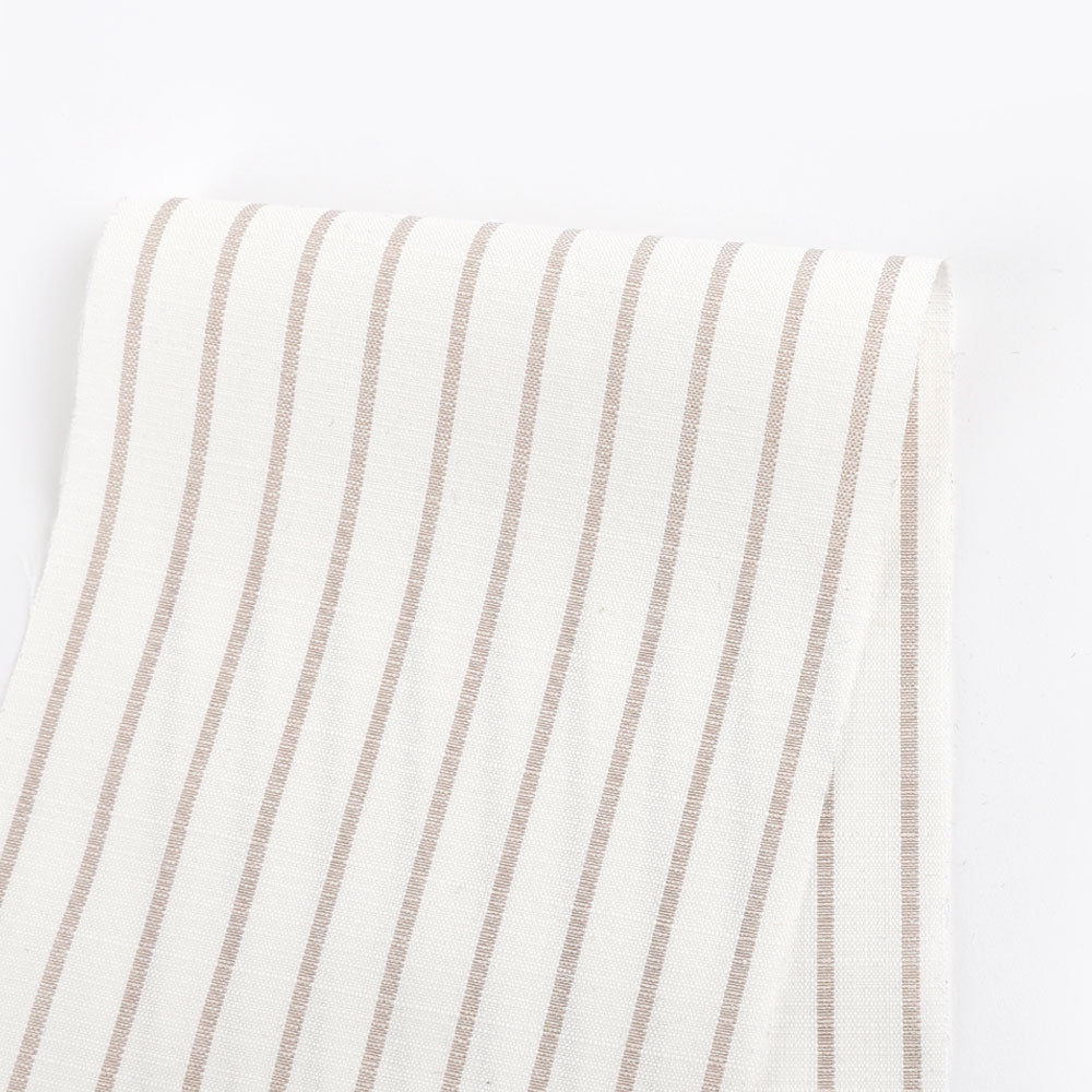 Music Stripe Slubby Cotton / Poly - Beige