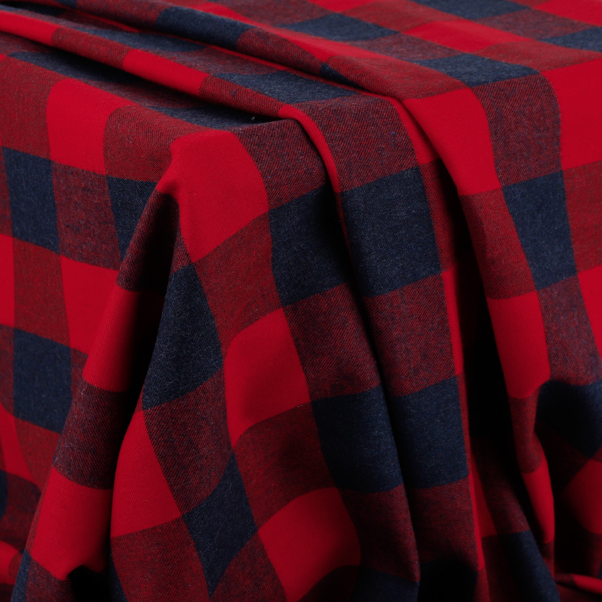 Buffalo Check Brushed Cotton - Red/ Navy