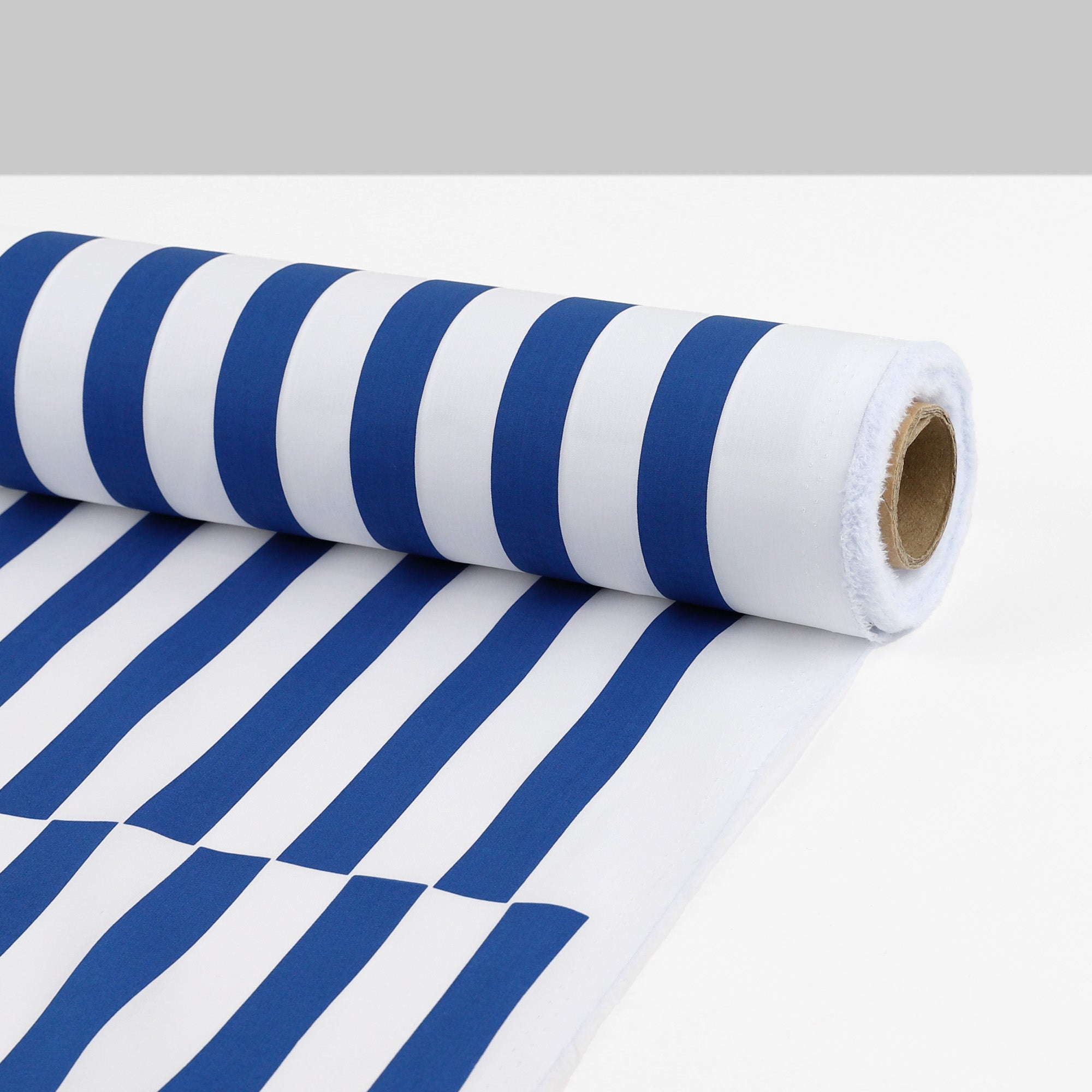 Stripe Panel Stretch Cotton / Nylon - Sapphire