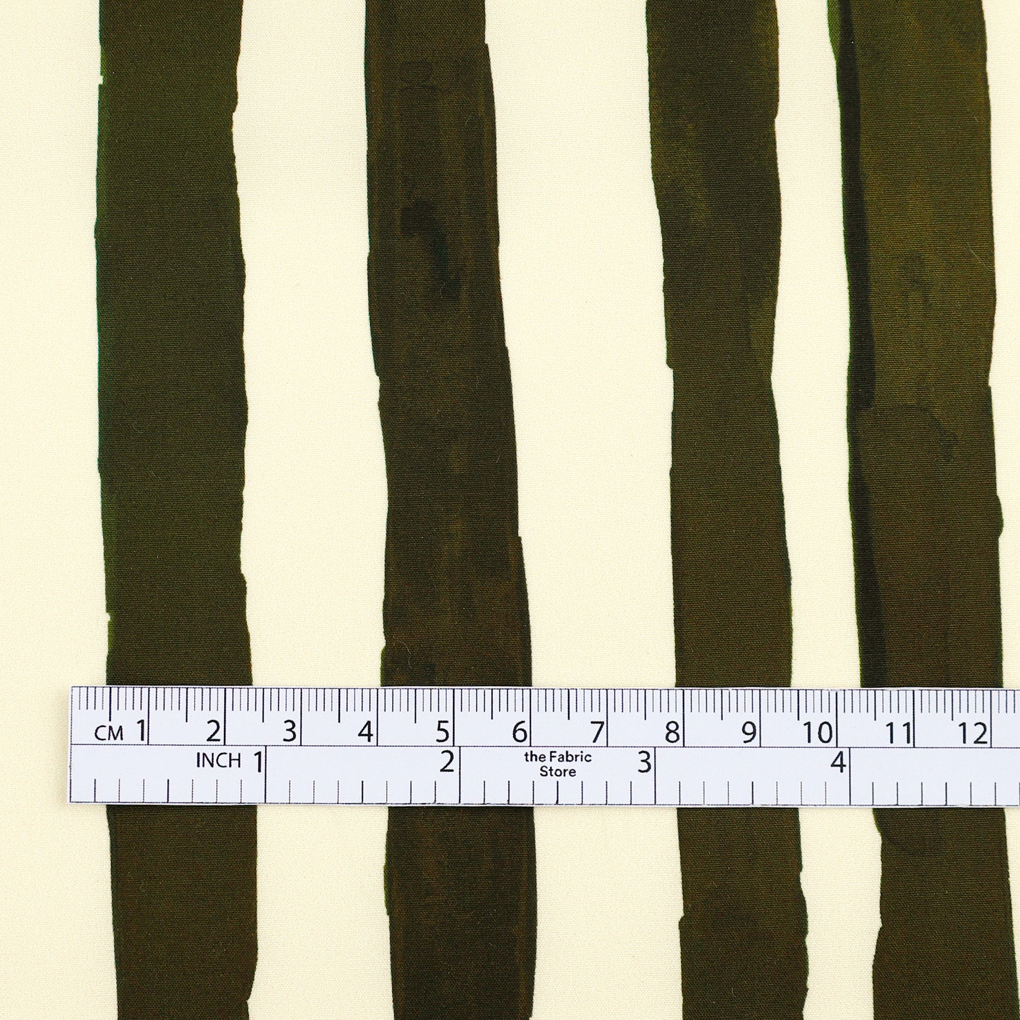 Painted Stripe Cotton Poplin - Dark Olive