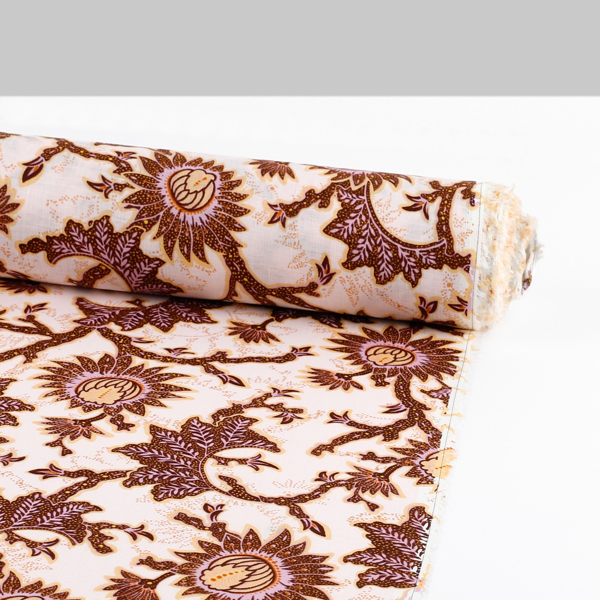 Tropical Passionflower Linen - Brown Mix