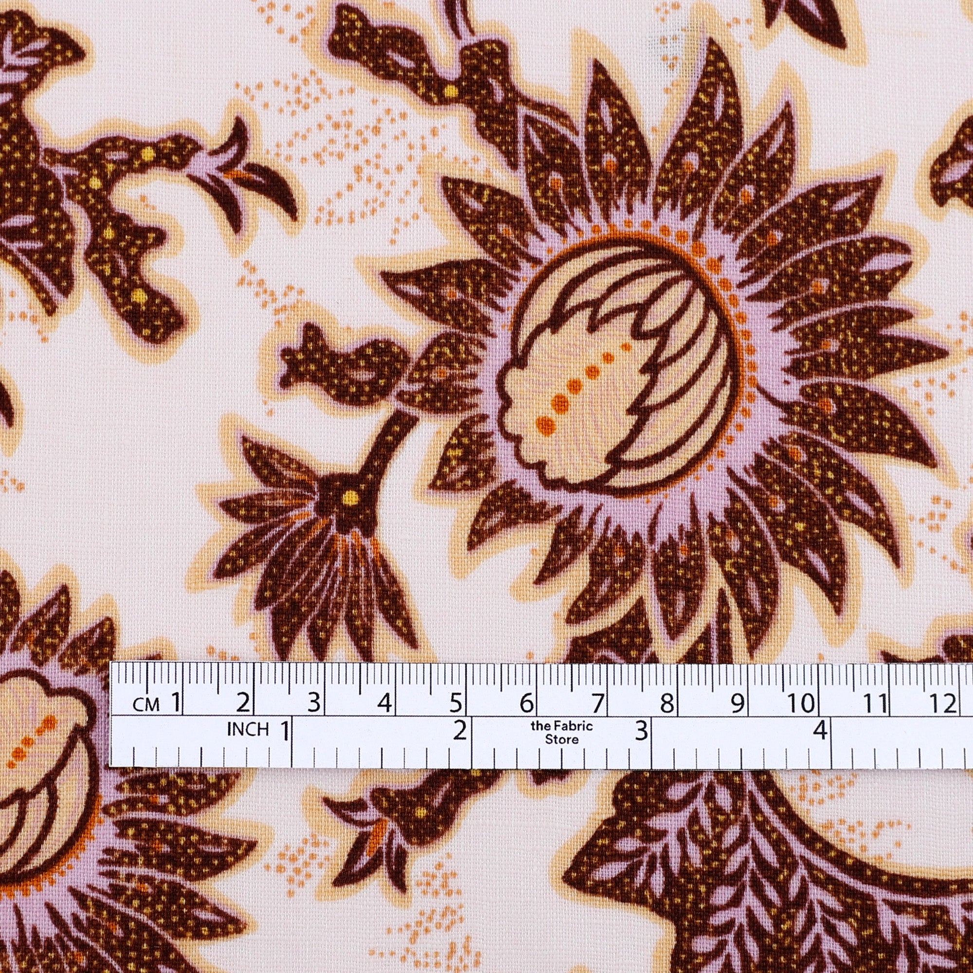 Tropical Passionflower Linen - Brown Mix