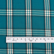 Lightweight Check Twill Cotton / Rayon - Ocean