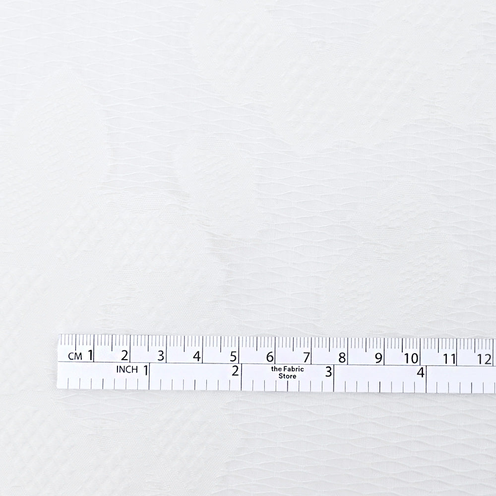 Sheer Peony Jacquard - White