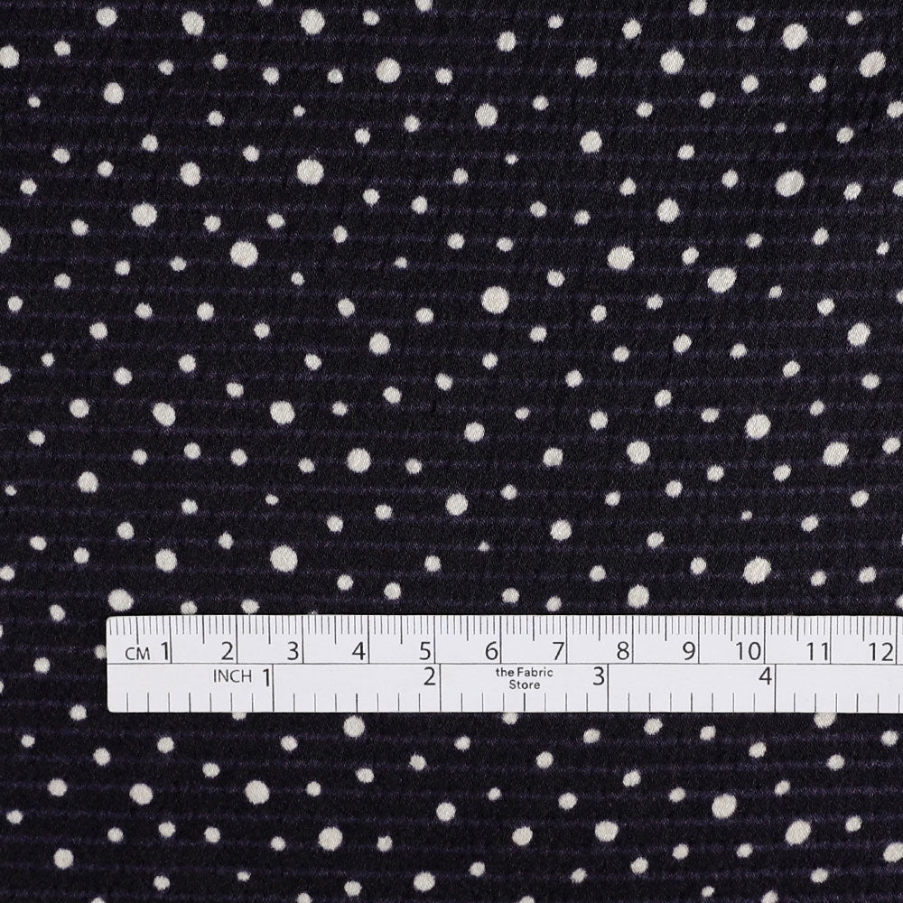 Snow Speckle Self Stripe Satin - Night