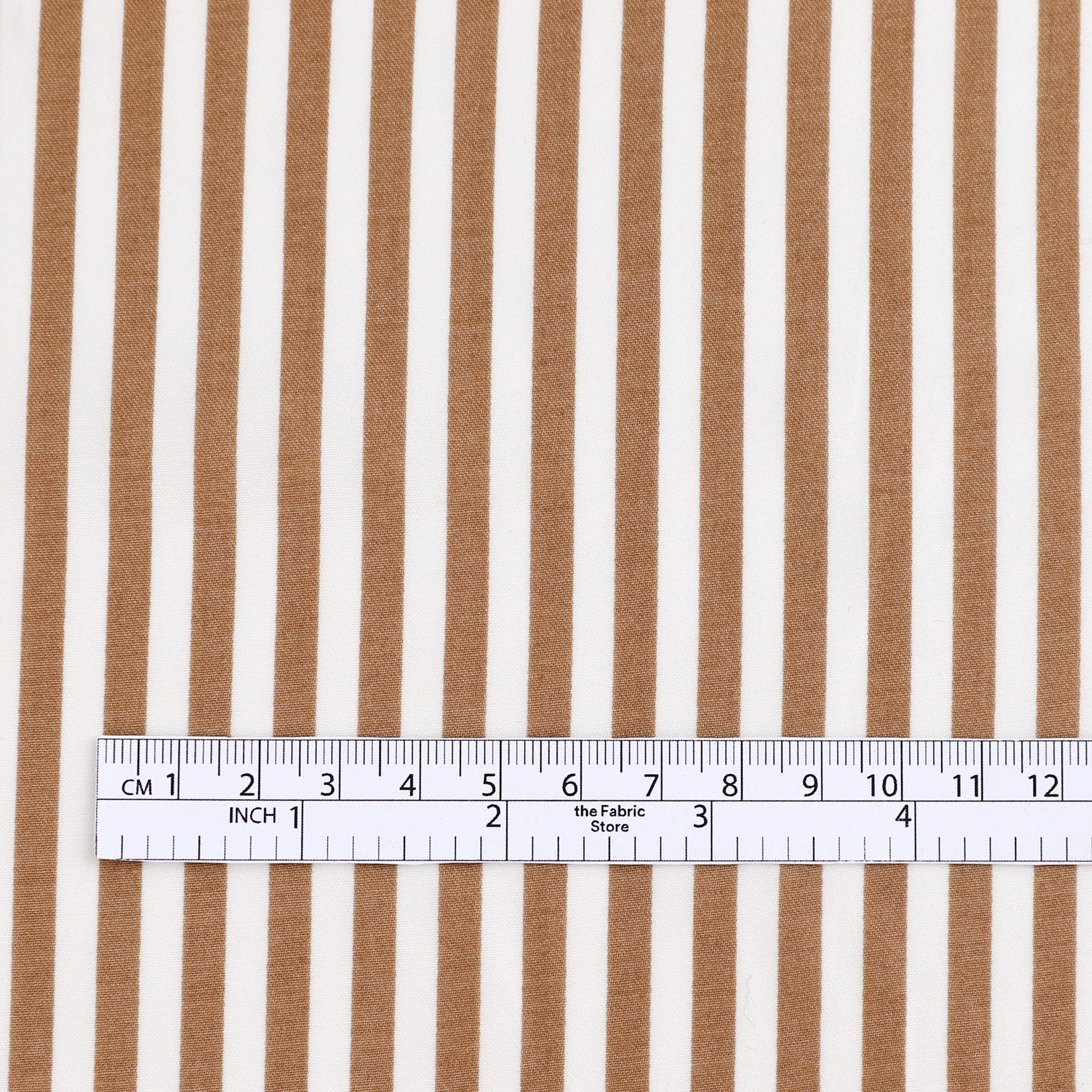 Printed Stripe Stretch Organic Cotton - Fudge