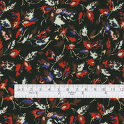 Rustling Leaves Viscose Crepe - Black