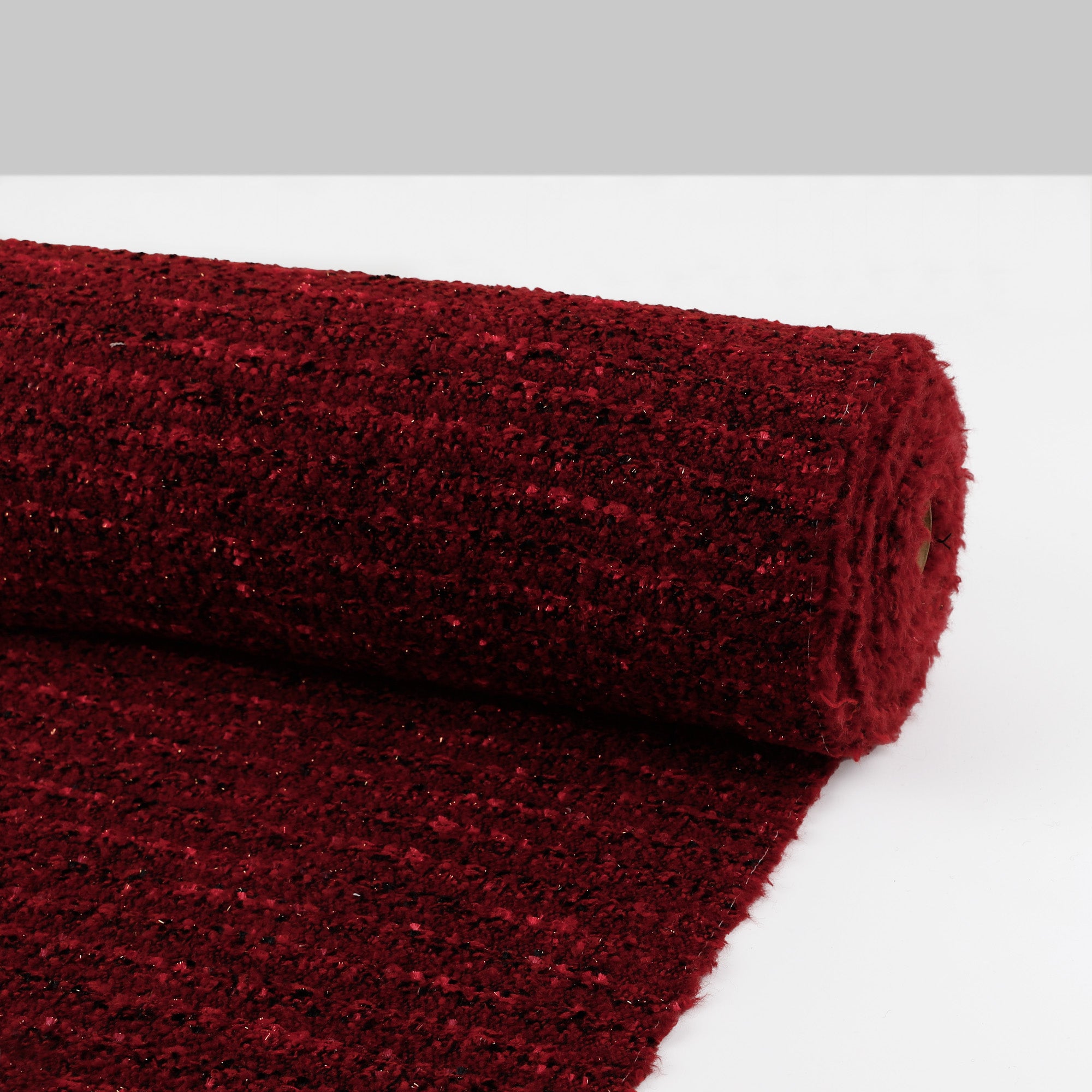Boucle Shimmer Tweed - Red