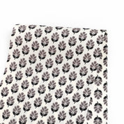 Leaf Motif Poly Twill - Monochrome
