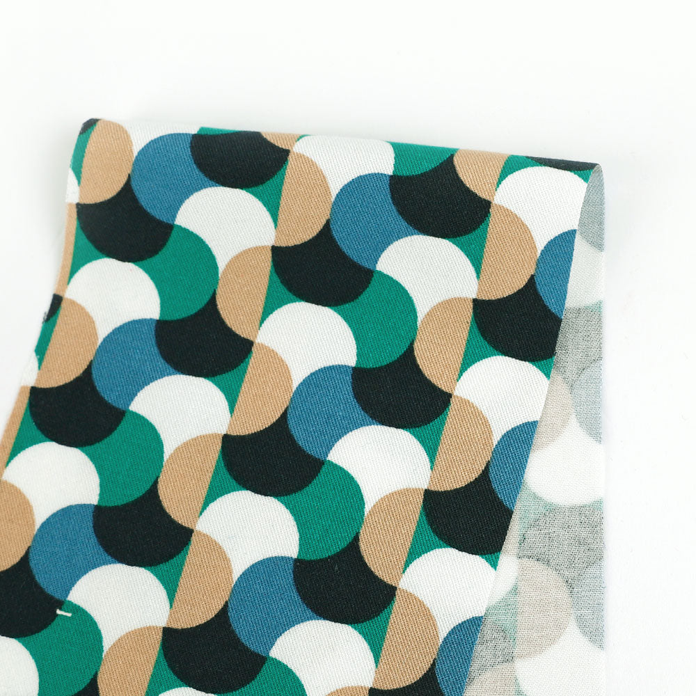 Retro Tile Viscose Twill - Chrysocolla