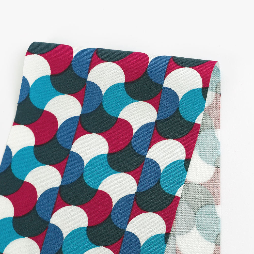 Retro Tile Viscose Twill - Opal