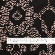 Dotty Line Poly Crepe - Black / Taupe