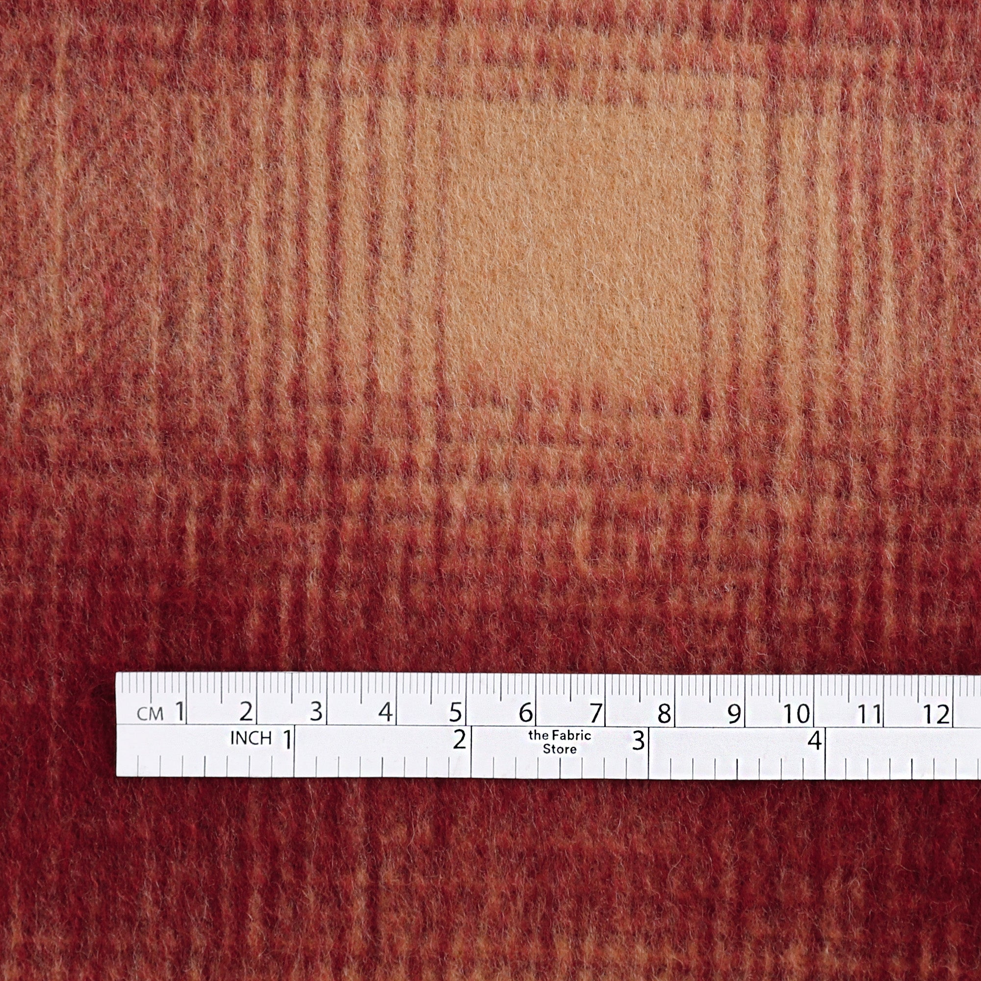 Double Faced Ombre Check Coating - Maroon