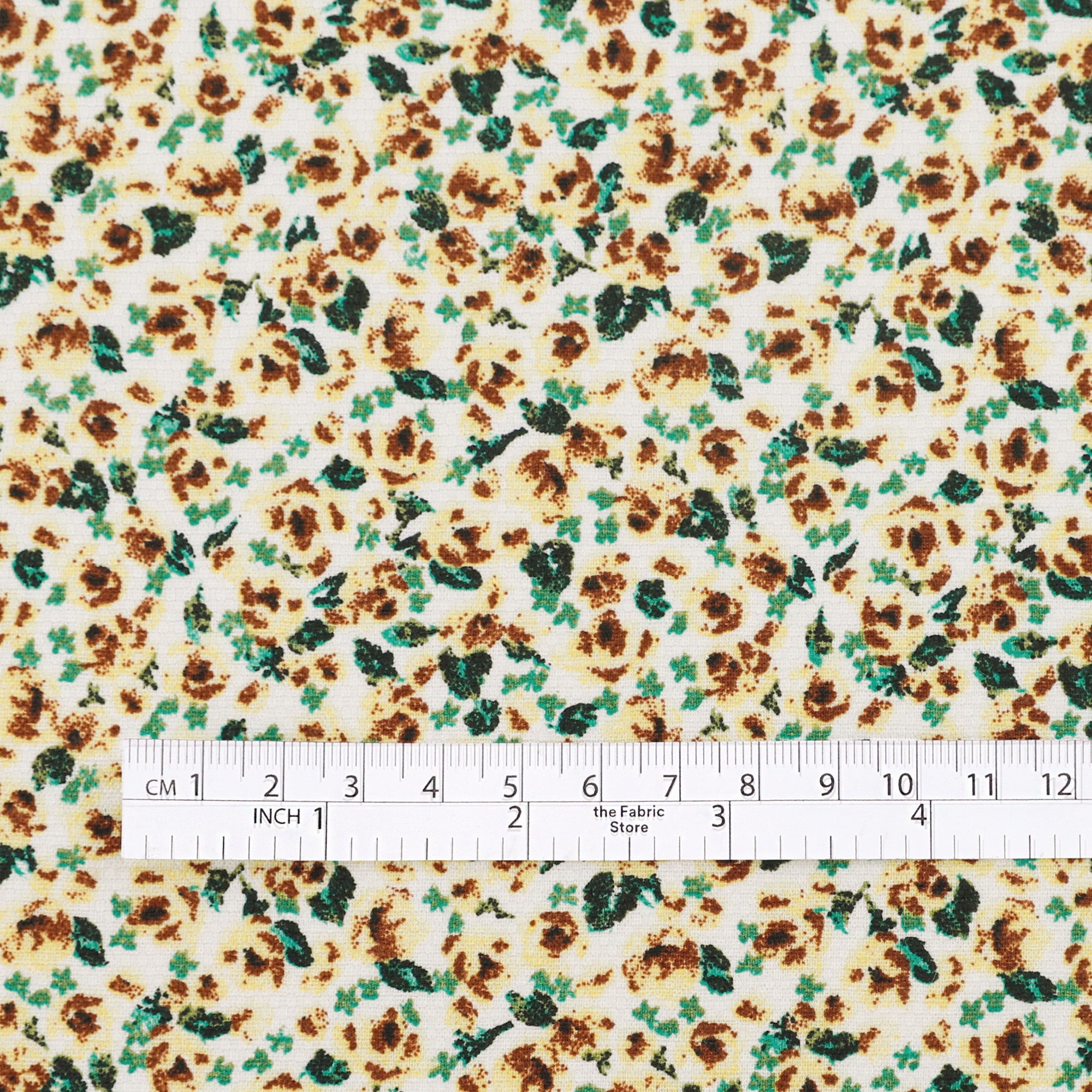 Prairie Floral Stretch Linen / Cotton - Honey Bee