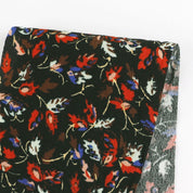 Rustling Leaves Viscose Crepe - Black