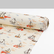 Sail Boat Stretch Cotton Drill - Cream