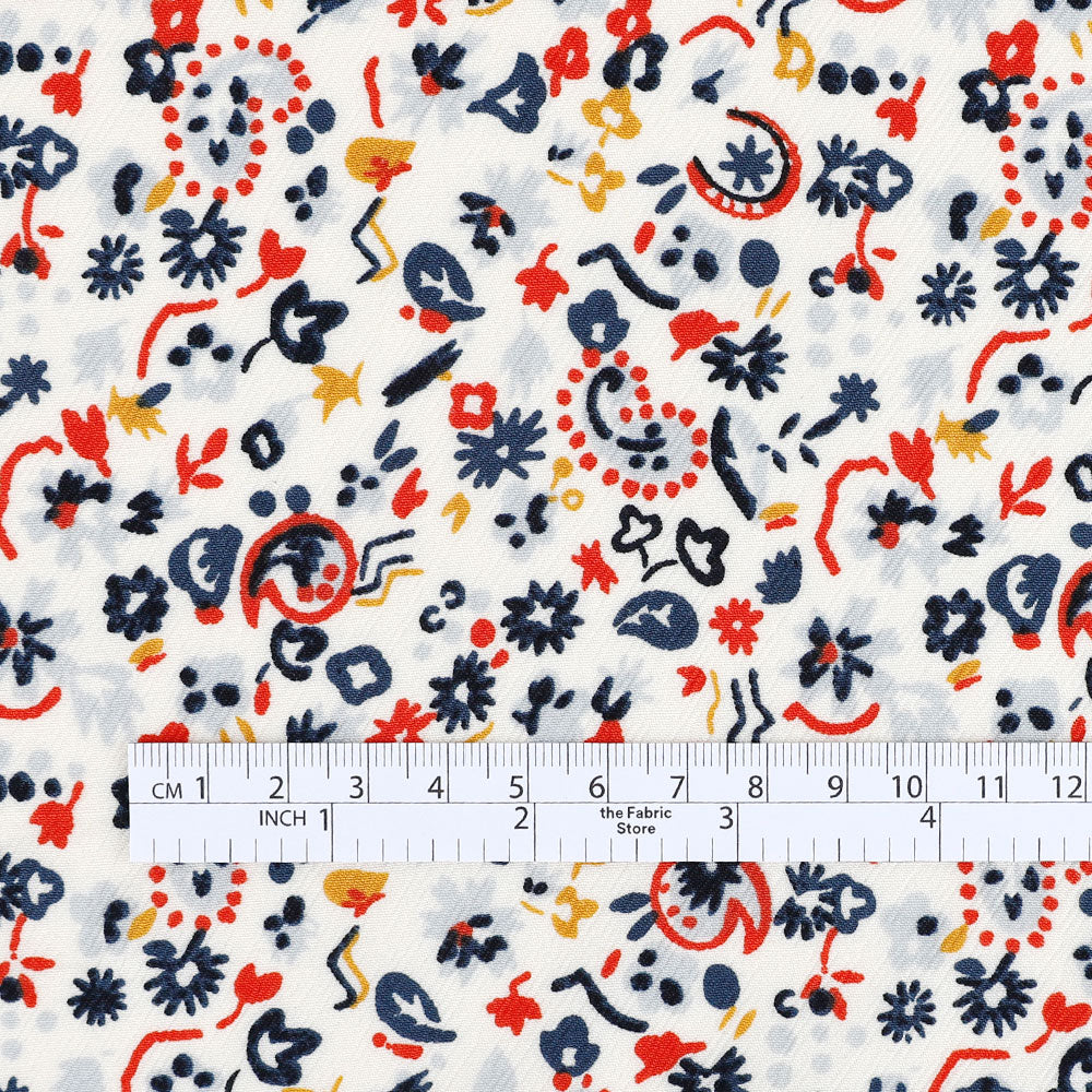 Doodle Lyocell / Viscose Twill - Cream Mix