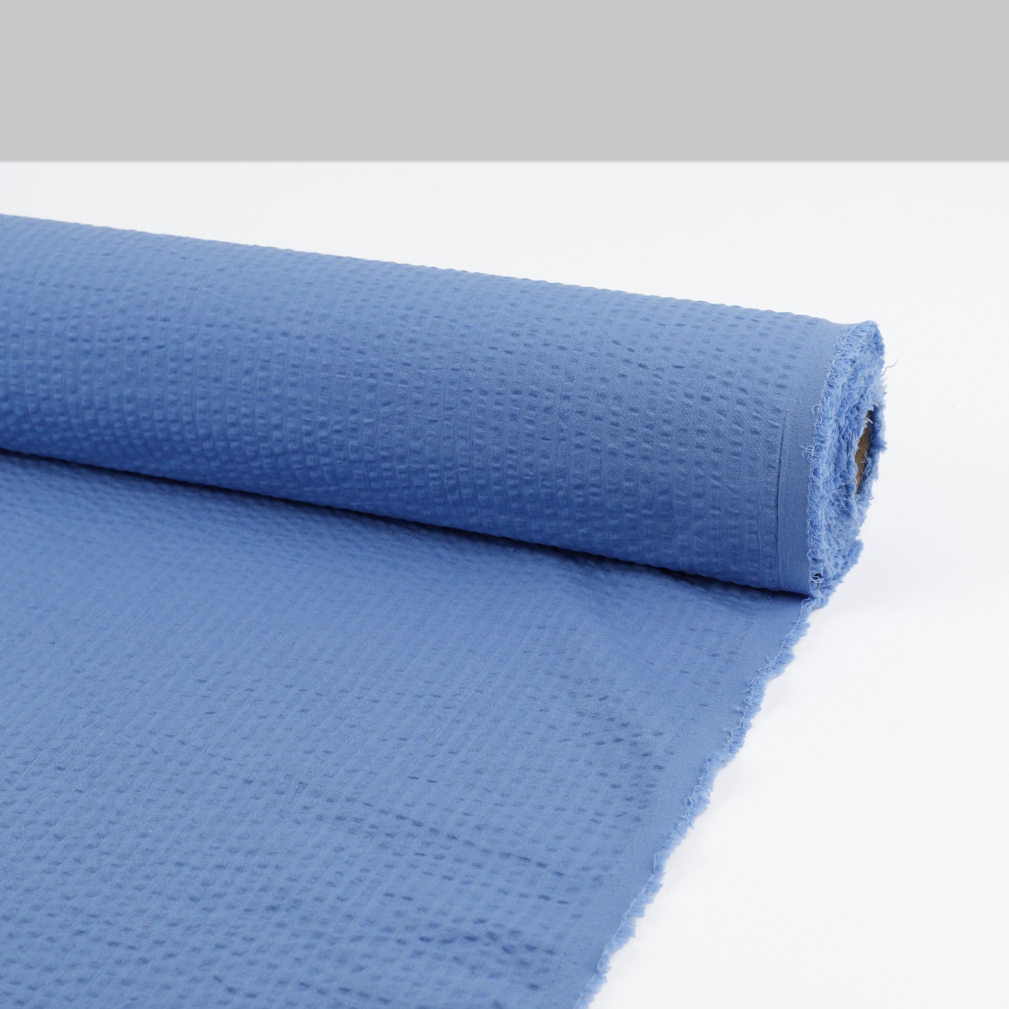 Stretch Seersucker Cotton - Cornflower