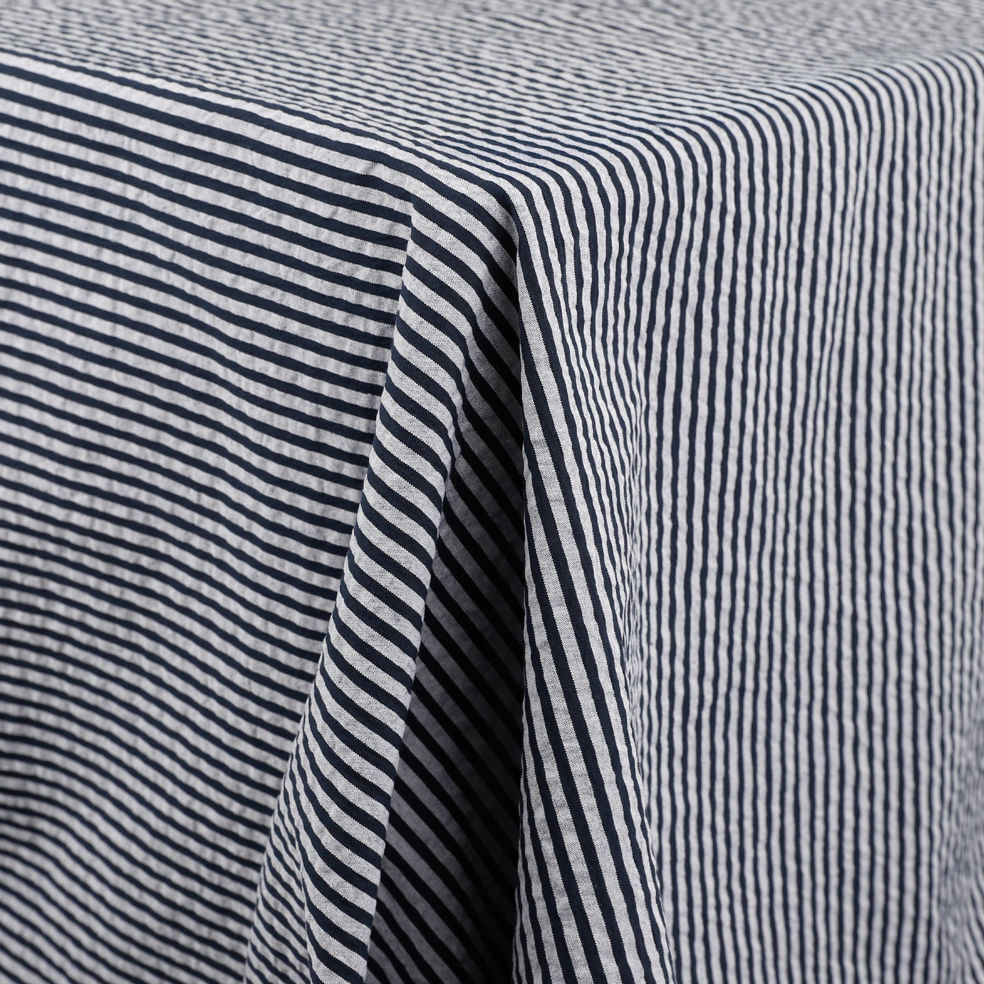 Stripe Stretch Seersucker Cotton - Navy
