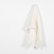 Self Stripe Silk / Cotton Crinkle Voile - Light Cream