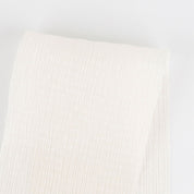 Self Stripe Silk / Cotton Crinkle Voile - Light Cream