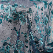 Seaflower Embroidered Tulle - Peacock