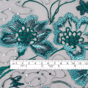 Seaflower Embroidered Tulle - Peacock