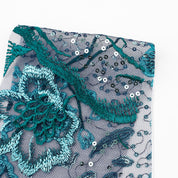 Seaflower Embroidered Tulle - Peacock